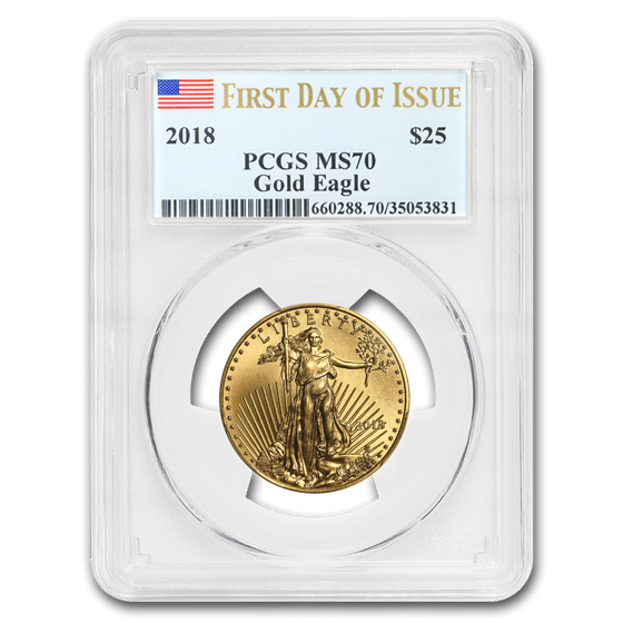2018 1/2 oz Gold American Eagle MS-70 PCGS (First Day of Issue) 2018 1/2 oz Gold American Eagle MS-70 PCGS (First Day of Issue)
